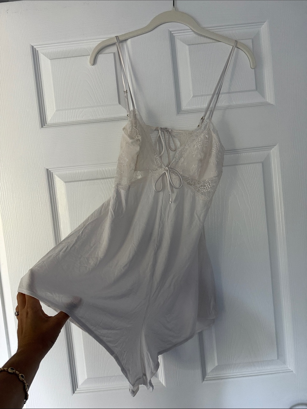Lace-Trim  Romper white